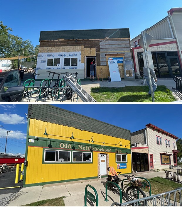 Front view of a local mart that is being serviced on by Stormex before and after